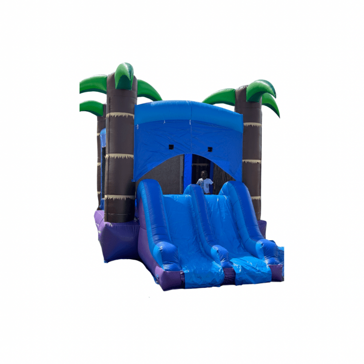 Tropical bounce house with slide 13x13(wet or dry)